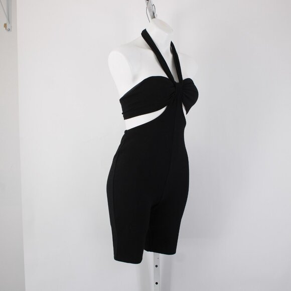 Maluma Romper NEW $90 Royalty Sz 4 Black Halter Open Sides Poly Rayon Romper - Picture 6 of 14